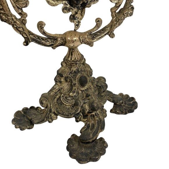 Antique Decorative French-Style Ornate Bronze Vanity Mirror Tilting Stand - Picture 9 of 9
